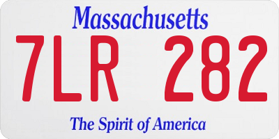 MA license plate 7LR282