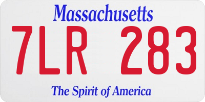 MA license plate 7LR283