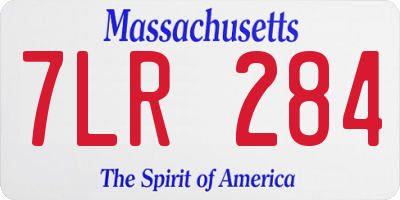 MA license plate 7LR284
