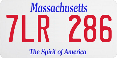 MA license plate 7LR286
