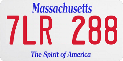 MA license plate 7LR288