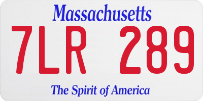 MA license plate 7LR289