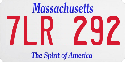 MA license plate 7LR292