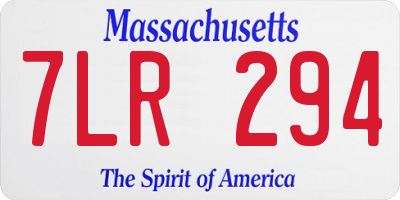 MA license plate 7LR294