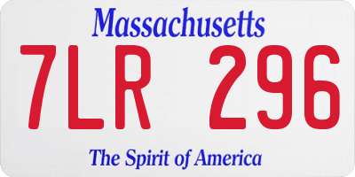 MA license plate 7LR296