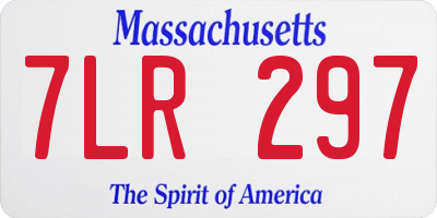 MA license plate 7LR297