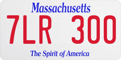 MA license plate 7LR300