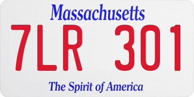 MA license plate 7LR301