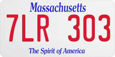 MA license plate 7LR303