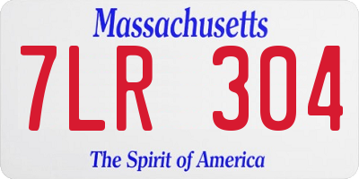 MA license plate 7LR304