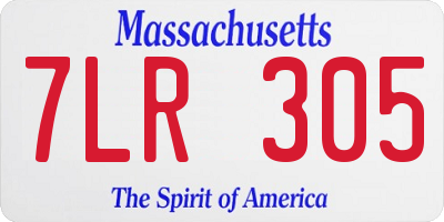 MA license plate 7LR305