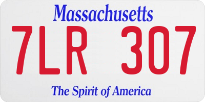 MA license plate 7LR307