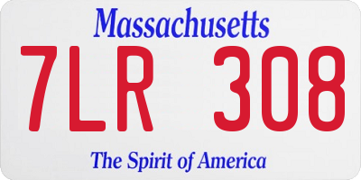 MA license plate 7LR308