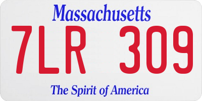 MA license plate 7LR309