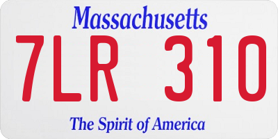MA license plate 7LR310