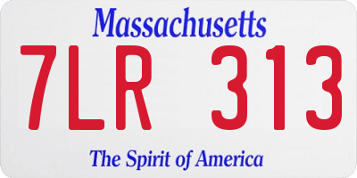 MA license plate 7LR313
