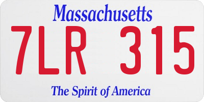 MA license plate 7LR315