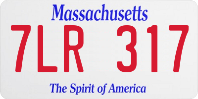 MA license plate 7LR317