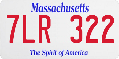 MA license plate 7LR322
