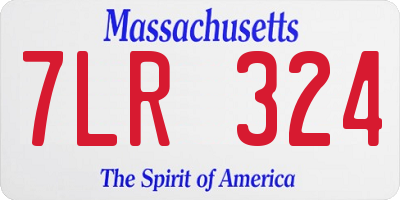 MA license plate 7LR324