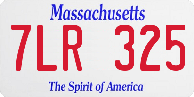 MA license plate 7LR325