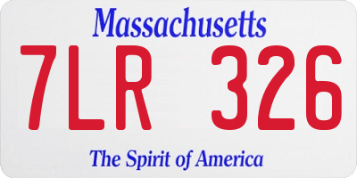 MA license plate 7LR326