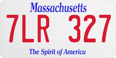 MA license plate 7LR327