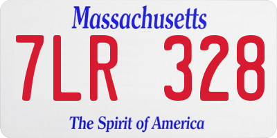 MA license plate 7LR328