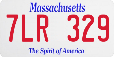 MA license plate 7LR329