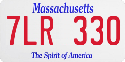 MA license plate 7LR330
