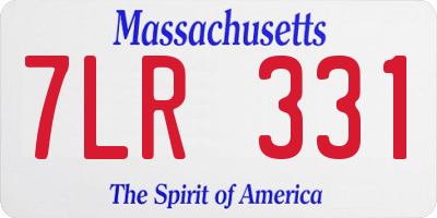 MA license plate 7LR331