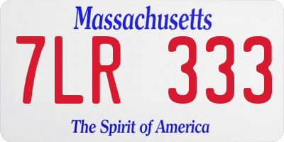 MA license plate 7LR333