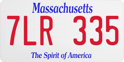 MA license plate 7LR335
