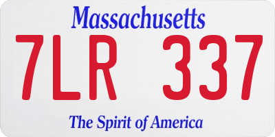 MA license plate 7LR337