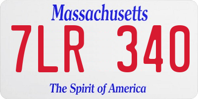 MA license plate 7LR340