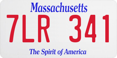 MA license plate 7LR341