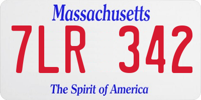 MA license plate 7LR342