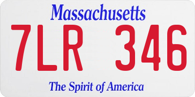 MA license plate 7LR346