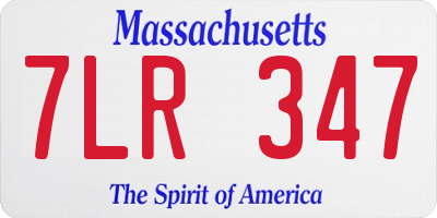 MA license plate 7LR347