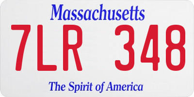 MA license plate 7LR348