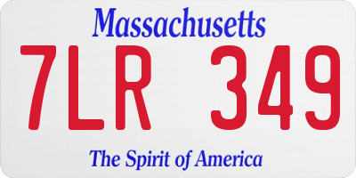 MA license plate 7LR349