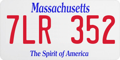 MA license plate 7LR352