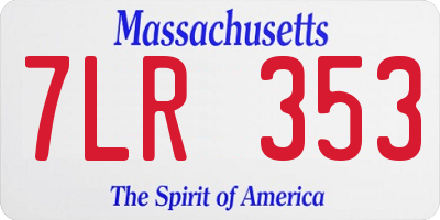 MA license plate 7LR353