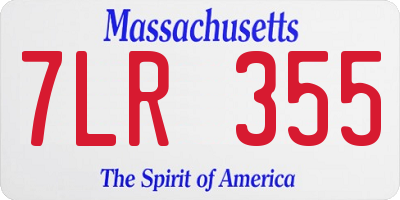 MA license plate 7LR355