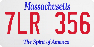 MA license plate 7LR356
