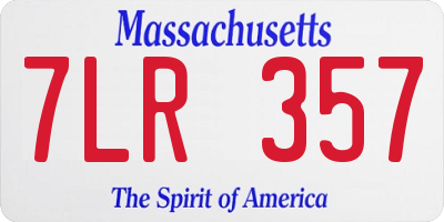 MA license plate 7LR357