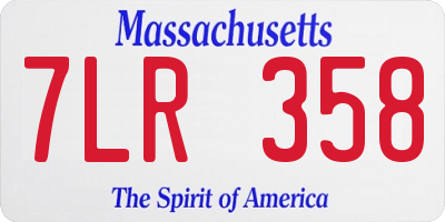 MA license plate 7LR358