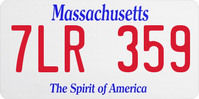 MA license plate 7LR359