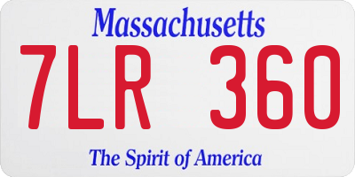 MA license plate 7LR360