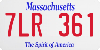 MA license plate 7LR361